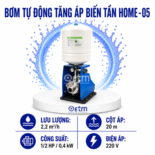 BƠM TỰ ĐỘNG TĂNG ÁP BIẾN TẦN HOME - 05